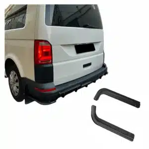 Rear side splitter kit for VW Transporter T6 (2015-2018) and T6.1 (2019 onwards), 2 pieces.